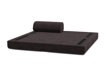 Méridienne convertible et modulable - Velours côtelé Marron