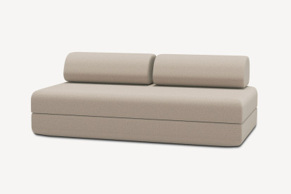Canapé 3 places convertible et modulable - Tissu lisse Beige