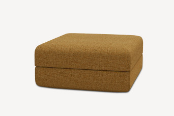 Pouf convertible et modulable - Tissu tweed Jaune