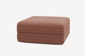Pouf convertible et modulable - Tissu tweed Rouge