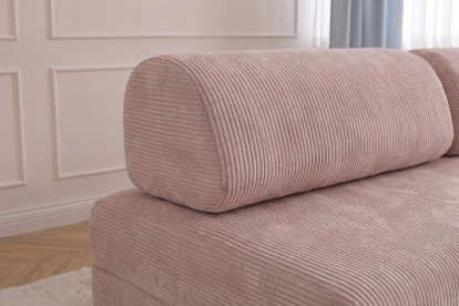 Fauteuil convertible et modulable - Velours côtelé Rose pâle