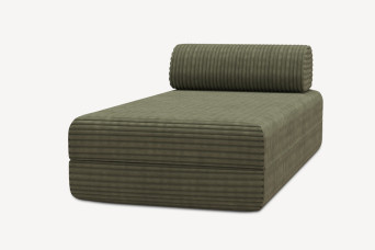 Méridienne convertible et modulable - Velours côtelé XL Vert