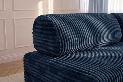 Canapé 2 places convertible et modulable - Velours côtelé XL Bleu