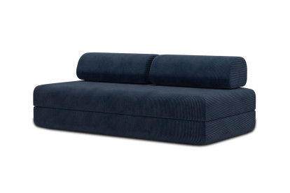 Canapé 3 places convertible et modulable - Velours côtelé Bleu