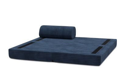 Méridienne convertible et modulable - Velours côtelé XL Bleu