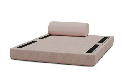 Canapé 2 places convertible et modulable - Velours côtelé Rose pâle