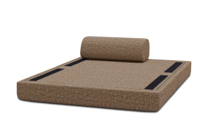 Canapé 2 places convertible et modulable - Tissu tweed Marron