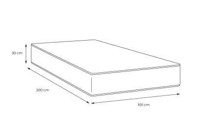 Matelas 105x200 cm Mémoire de forme - Buckingham