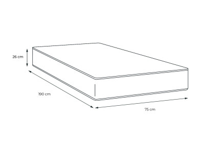 Matelas 75x190 cm Ressorts ensachés et Mémoire de forme - Actiflex Confort