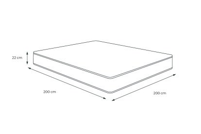 Matelas 200x200 cm Ressorts ensachés et Mémoire de forme - Memo Spring