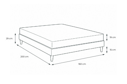 Pack lit complet 160x200 cm - Matelas + Sommier Blanc (en kit) + 2 oreillers + Couette - Form