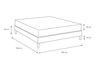 Ensemble Matelas Sommier 180x190 cm - Sommier Gris (en kit) - ActiMemo Plus