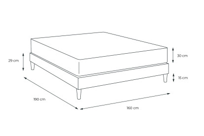 Ensemble Matelas Sommier 160x190 cm - Sommier Blanc (en kit) - Buckingham