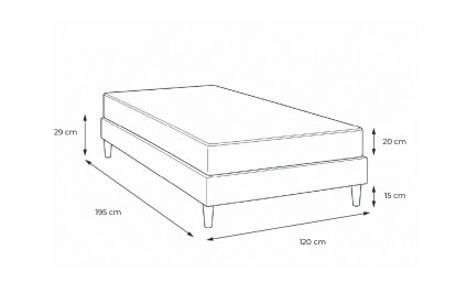 Ensemble Matelas Sommier 120x195 cm - Sommier Gris (en kit) - Actiflex Night