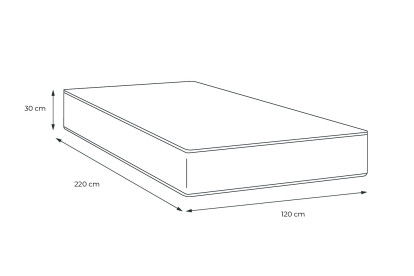 Matelas 120x220 cm Mémoire de forme - Buckingham