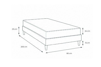 Ensemble Matelas Sommier 80x200 cm - Sommier Blanc (en kit) - Actiflex Morpho