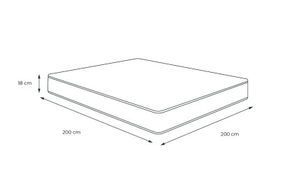 Matelas 200x200 cm Mousse Haute Densité - Vital Relax