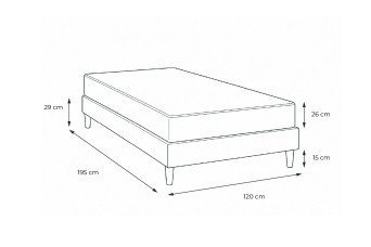 Ensemble Matelas Sommier 120x195 cm - Sommier Blanc (en kit) - Actimemo Max