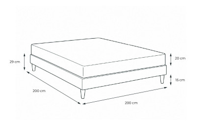 Pack lit complet 200x200 cm - Matelas + Sommier Gris (en kit) + 2 oreillers + Couette - Actilatex Touch