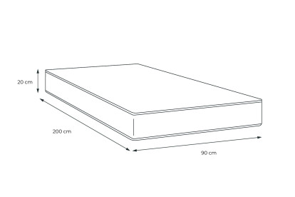 Matelas 90x200 cm Latex et mémoire de forme - Actilatex Pur