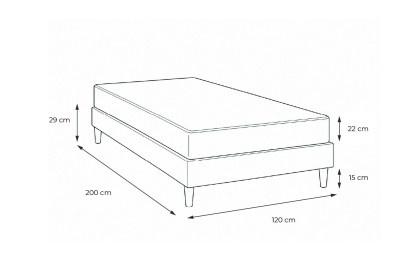 Ensemble Matelas Sommier 120x200 cm - Sommier Blanc (en kit) - Actilatex Dream