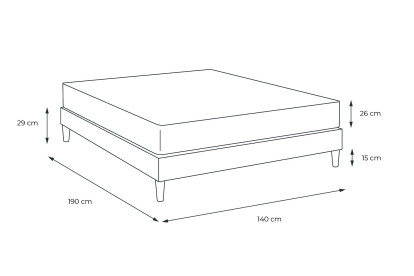 Pack lit complet 140x190 cm - Matelas + Sommier Blanc (en kit) + 2 oreillers + Couette - Actiflex Max
