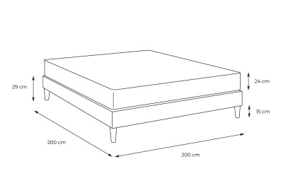 Pack lit complet 200x200 cm - Matelas + Sommier Blanc (en kit) + 2 oreillers + Couette - Actiflex Tech