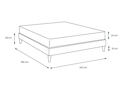 Pack lit complet 140x190 cm - Matelas + Sommier Blanc (en kit) + 2 oreillers + Couette - Actilatex Ergo