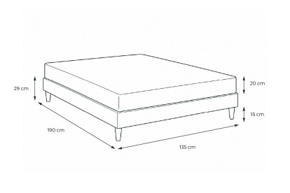 Ensemble Matelas Sommier 135x190 cm - Sommier Blanc (en kit) - Actimemo Soft