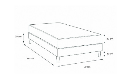 Ensemble Matelas Sommier 80x190 cm - Sommier Blanc (en kit) - George V
