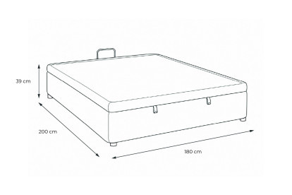 Sommier Coffre 180x200 cm - Bouclette - Bleu
