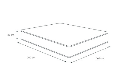 Matelas 140x200 cm Ressorts ensachés et Mémoire de forme - Actiflex Plus