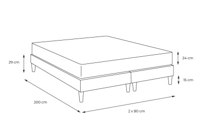Pack lit complet 160x200 cm - Matelas + 2 Sommiers Blancs + 2 oreillers + Couette - Le Doux