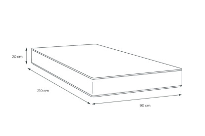 Matelas 90x210 cm Mémoire de forme - Nottingham
