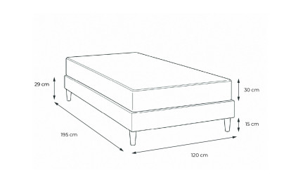 Ensemble Matelas Sommier 120x195 cm - Sommier Blanc (en kit) - Buckingham