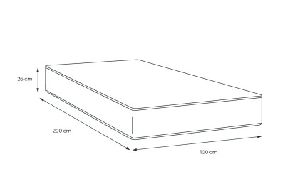 Matelas 100x200 cm Ressorts ensachés et Mémoire de forme - Actiflex Zen