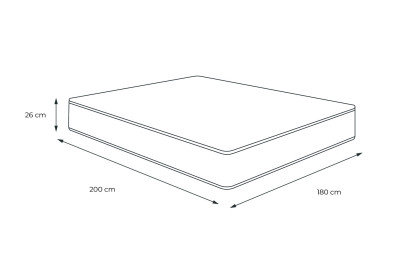Matelas 180x200 cm Ressorts ensachés et Mémoire de forme - Suite
