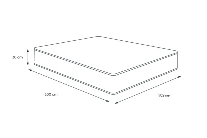 Matelas 130x200 cm Mémoire de forme - Buckingham