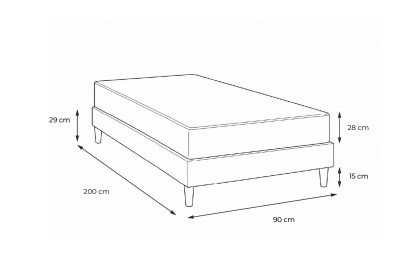 Ensemble Matelas Sommier 90x200 cm - Sommier Blanc (en kit) - George V