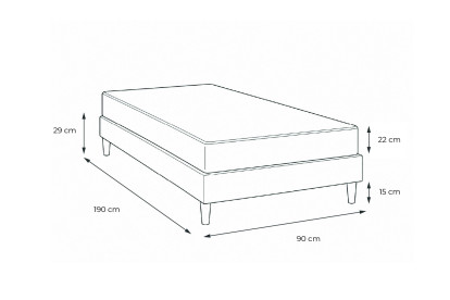 Ensemble Matelas Sommier 90x190 cm - Sommier Blanc (en kit) - Lancaster