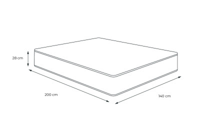 Matelas 140x200 cm Ressorts ensachés et Mémoire de forme - Vingt-Huit PLUS
