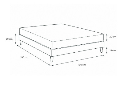 Ensemble Matelas Sommier 130x190 cm - Sommier Gris (en kit) - Actiflex Night