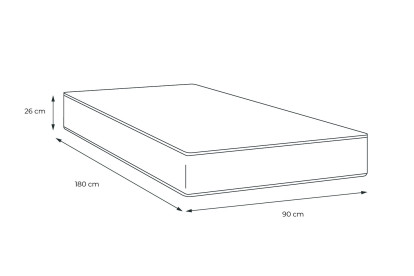 Matelas 90x180 cm Ressorts ensachés et Mémoire de forme - Vitalspring Zen