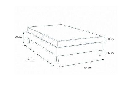 Ensemble Matelas Sommier 120x190 cm - Sommier Gris (en kit) - Vital Relax