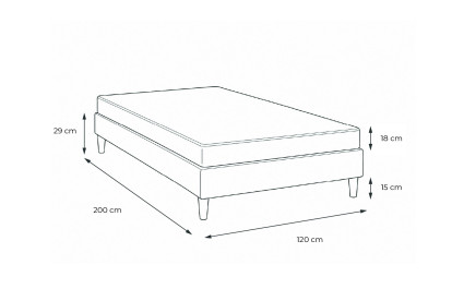 Ensemble Matelas Sommier 120x200 cm - Sommier Blanc (en kit) - Vitalmemo