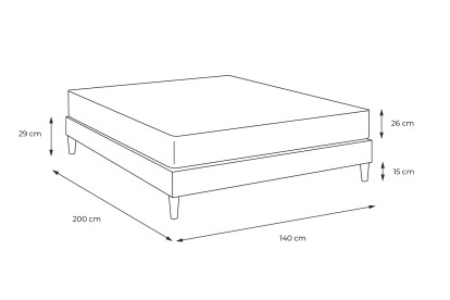 Pack lit complet 140x200 cm - Matelas + Sommier Blanc (en kit) + 2 oreillers + Couette - Actiflex Confort