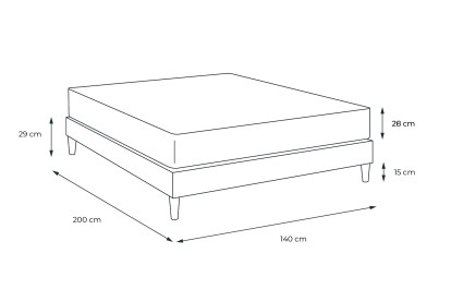 Pack lit complet 140x200 cm - Matelas + Sommier Gris (en kit) + 2 oreillers + Couette - Vitalspring Recover