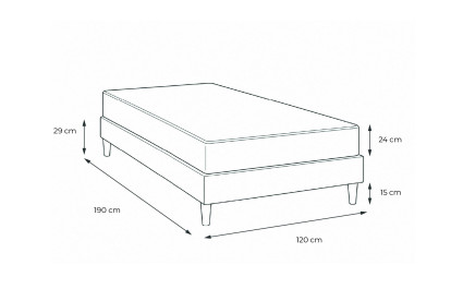Ensemble Matelas Sommier 120x190 cm - Sommier Blanc (en kit) - Vital Spa