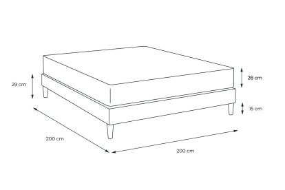 Pack lit complet 200x200 cm - Matelas + Sommier Noir (en kit) + 2 oreillers + Couette - Vitalspring Recover