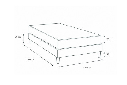Ensemble Matelas Sommier 120x195 cm - Sommier Noir (en kit) - Windsor